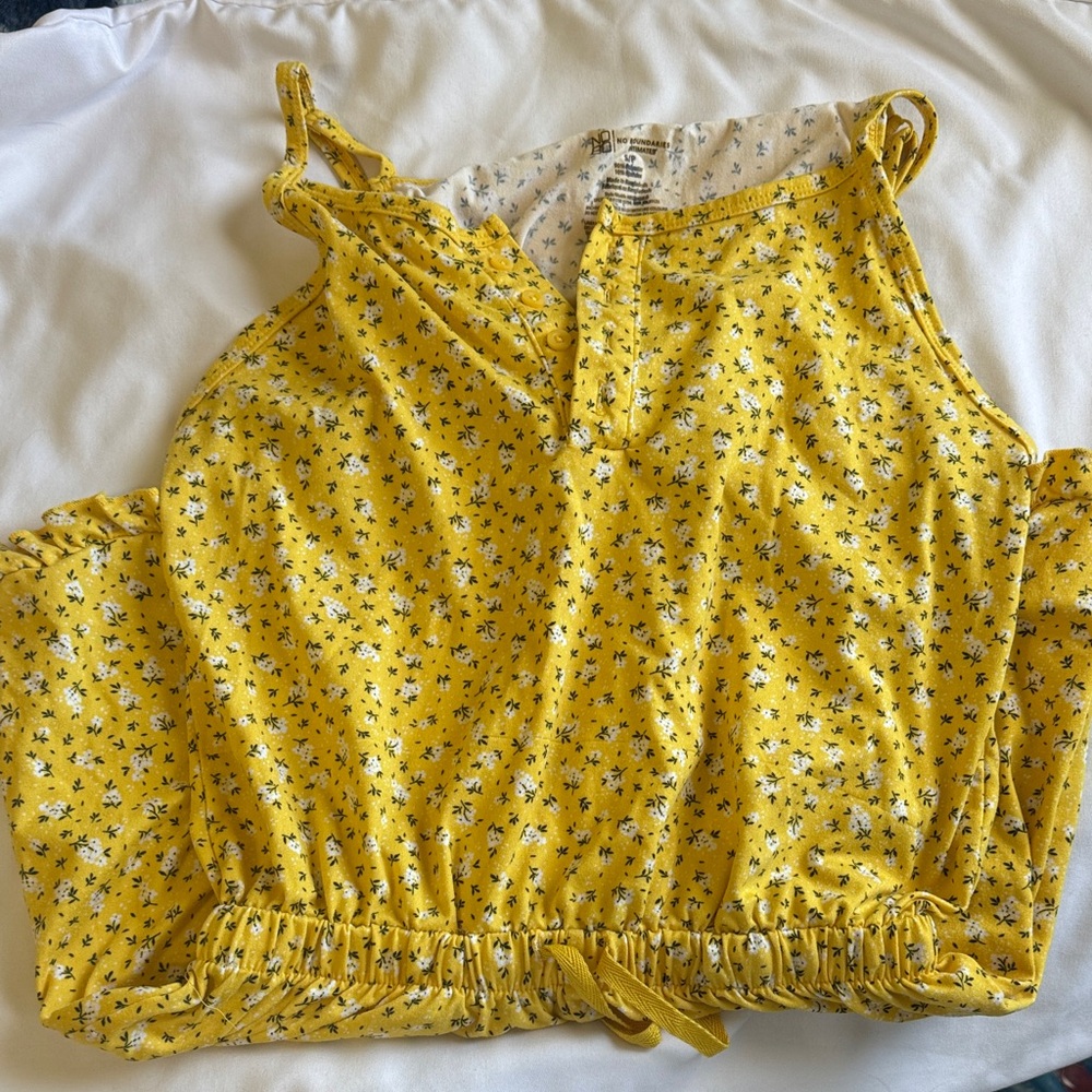Yellow Floral Women's Romper